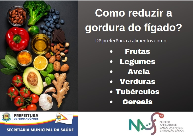 ‘Nasf’ orienta sobre como reduzir a gordura do fígado por meio da alimentação